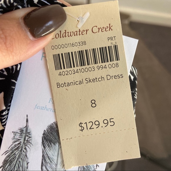 NWT Coldwater Creek b&w floral dress sz 8 - Picture 5 of 5